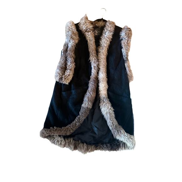 Black Wool and Mohair Vest- Handmade and One of a Kind - Picture 5 of 6